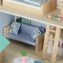 Domek w walizce hotel spa dla zwierząt drewniane mebelki figurki