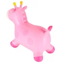 Skoczek dla dzieci do skakania z pompką gumowy różowa żyrafa