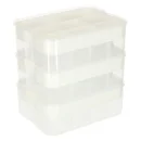 Organizer pudełko pojemnik na klocki zabawki drobiazgi z pokrywą przegródkami 3 piętra warstwy