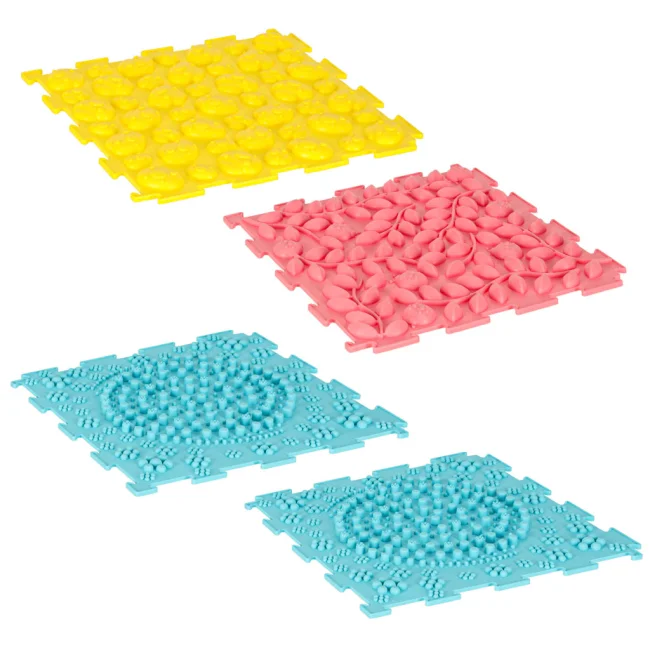 Mata sensoryczna puzzle montessori do masażu stóp 8 elementów pastelowe