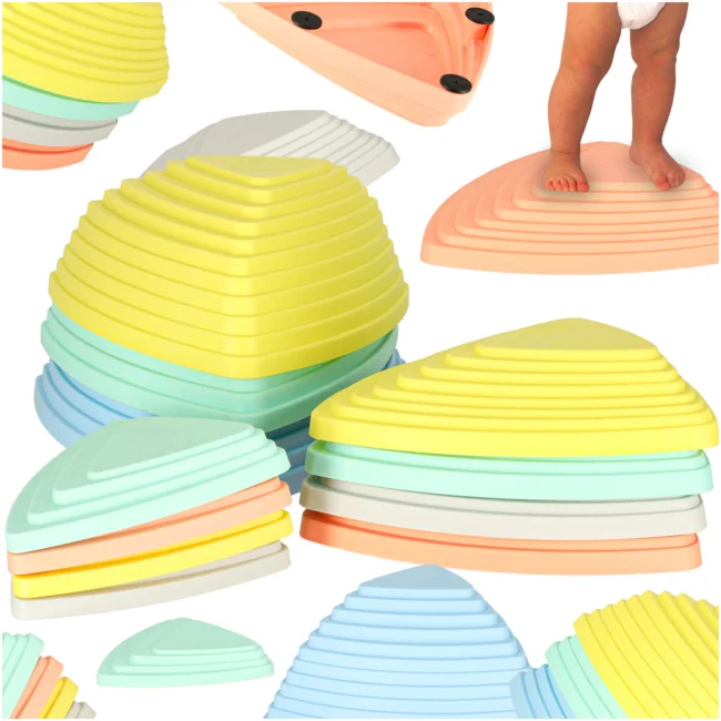 Ścieżka sensoryczna kamienie rzeczne do treningu równowagi podłoga to lawa gra 11 elementów pastelowa