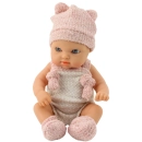Lalka bobas niemowlak 18 cm w różowym ubranku z czapeczką 18m+ - zdjęcie 3