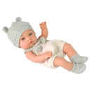 Lalka bobas niemowlak 18 cm w szarym ubranku z czapeczką 18m+ - zdjęcie 3