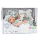 Lalka bobas niemowlak 18 cm w szarym ubranku z czapeczką 18m+ - zdjęcie 4