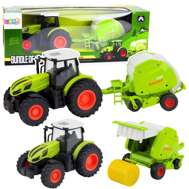 Traktor RC z prasą do balotów w skali 1 do 24