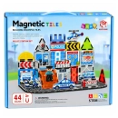 Widok produktu klocki magnetyczne baza policyjna z pojazdami 44 el. z boku