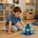 Widok produktu klocki magnetyczne zamek lodowy z księżniczką 47 el. z boku