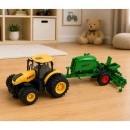 Traktor 1:24 z siewnikiem, światła i dźwięki, żółty - zdjęcie 3