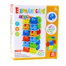 Karty i kostka do gry ze słonikami