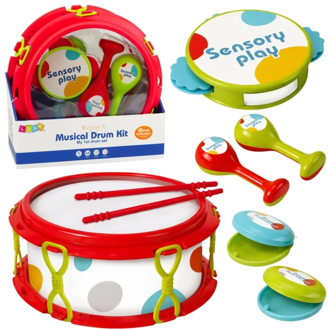 Zestaw instrumentów dla dzieci z bębenkiem