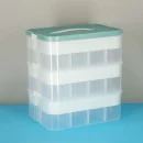 Organizer pudełko pojemnik na klocki zabawki drobiazgi z pokrywą przegródkami 3 piętra warstwy