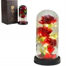 WIECZNA RÓŻA W SZKLE ŚWIECĄCA LED POMYSŁ NA PREZENT PIĘKNA JAK PRAWDZIWA