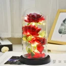 WIECZNA RÓŻA W SZKLE ŚWIECĄCA LED POMYSŁ NA PREZENT PIĘKNA JAK PRAWDZIWA