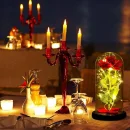 WIECZNA RÓŻA W SZKLE ŚWIECĄCA LED POMYSŁ NA PREZENT PIĘKNA JAK PRAWDZIWA