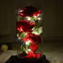 WIECZNA RÓŻA W SZKLE ŚWIECĄCA LED POMYSŁ NA PREZENT PIĘKNA JAK PRAWDZIWA