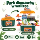 Park dinozaurów w walizce — rozłożony zestaw i zamknięta walizka, 36 elementów, wiek 3+