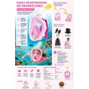 Maska do nurkowania pełnotwarzowa składana dla dzieci S/M różowa panoramiczna snorkeling anti-fog