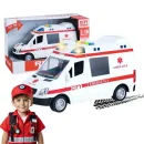 Ambulans Karetka Ratunkowa 1:16 z Efektami Świetlnymi i Dźwiękowymi Otwierane Drzwi – Realistyczna Zabawa dla Dzieci!