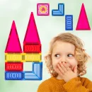 Klocki Magnetyczne 3D Zamek i Pojazdy - Duży Zestaw 110 Elementów Edukacyjne