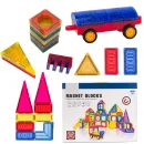 Klocki Magnetyczne 3D Zamek i Pojazdy - Duży Zestaw 110 Elementów Edukacyjne