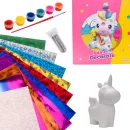 Jednorożec Skarbonka do Malowania z Farbami, Pędzelkiem i Naklejkami – Kreatywny Zestaw dla Dzieci, Prezent DIY