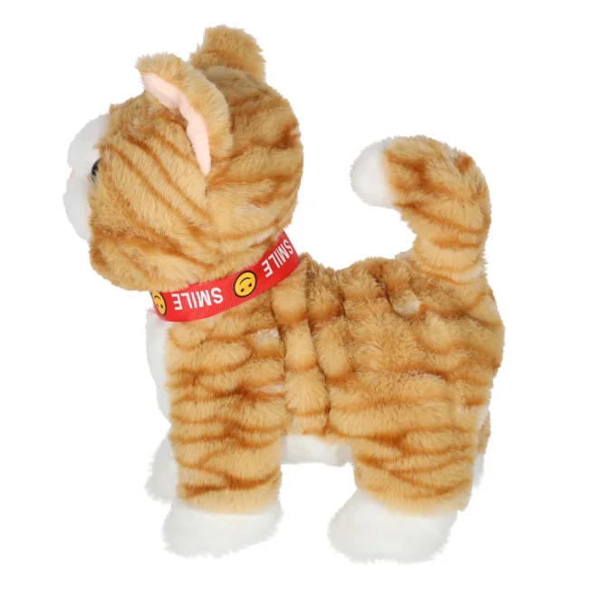 Interaktywny Kotek na Smyczy – Pluszowa Zabawka, która Chodzi, Śpiewa i Miauczy