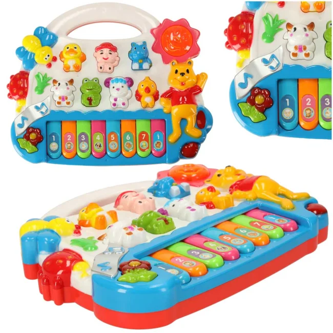 PIANINKO ORGANKI DLA DZIECI Z ODGŁOSAMI ZWIERZĄT INTERAKTYWNE ŚWIATŁA DŹWIĘKI