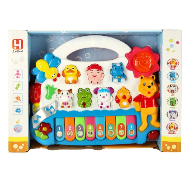 PIANINKO ORGANKI DLA DZIECI Z ODGŁOSAMI ZWIERZĄT INTERAKTYWNE ŚWIATŁA DŹWIĘKI