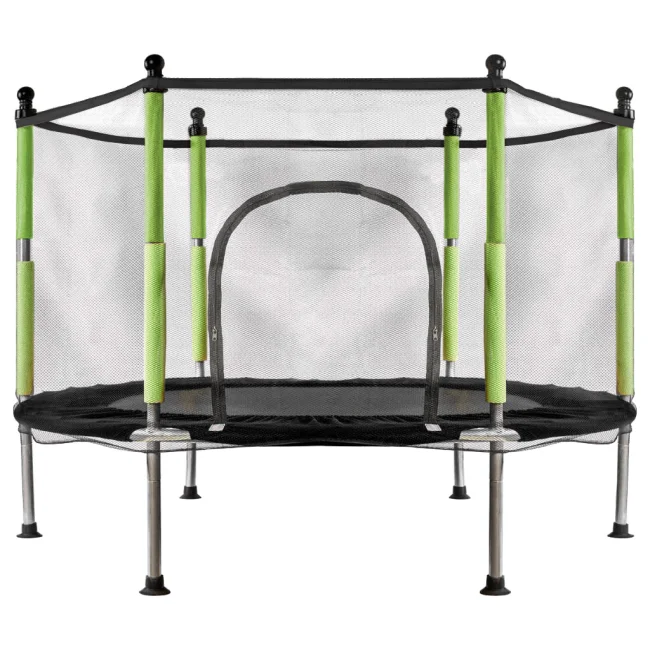 Trampolina do  domu ogród 1-os. 140 cm ZIELONA z siatką + 10 piłek GRATIS!