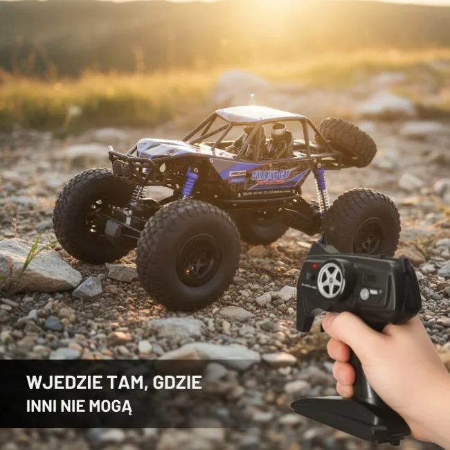 Samochód zdalnie sterowany na pilota RC Crawler Climbing Car 1:10 4WD 48cm niebieski
