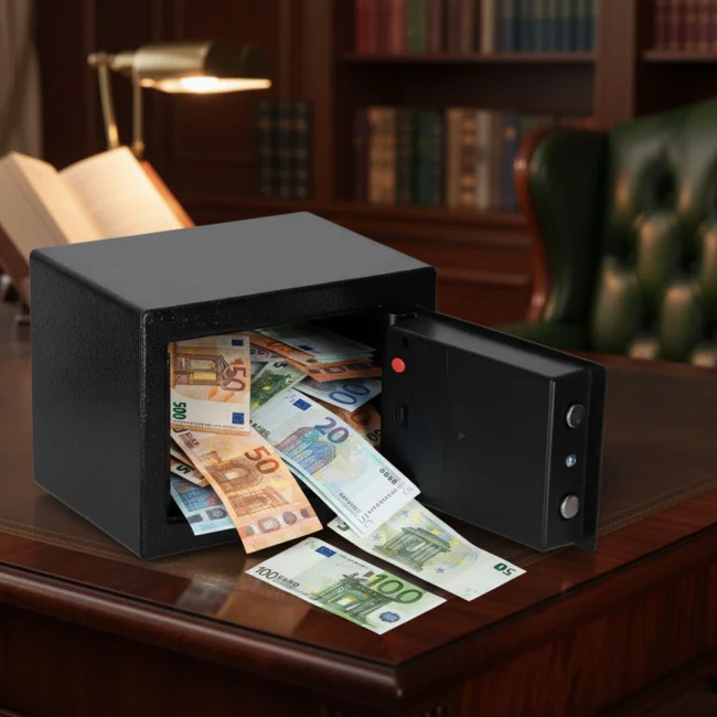 Sejf Elektroniczny na Biżuterię i Gotówkę z Kodem PIN - Domowy Schowek 23x17cm